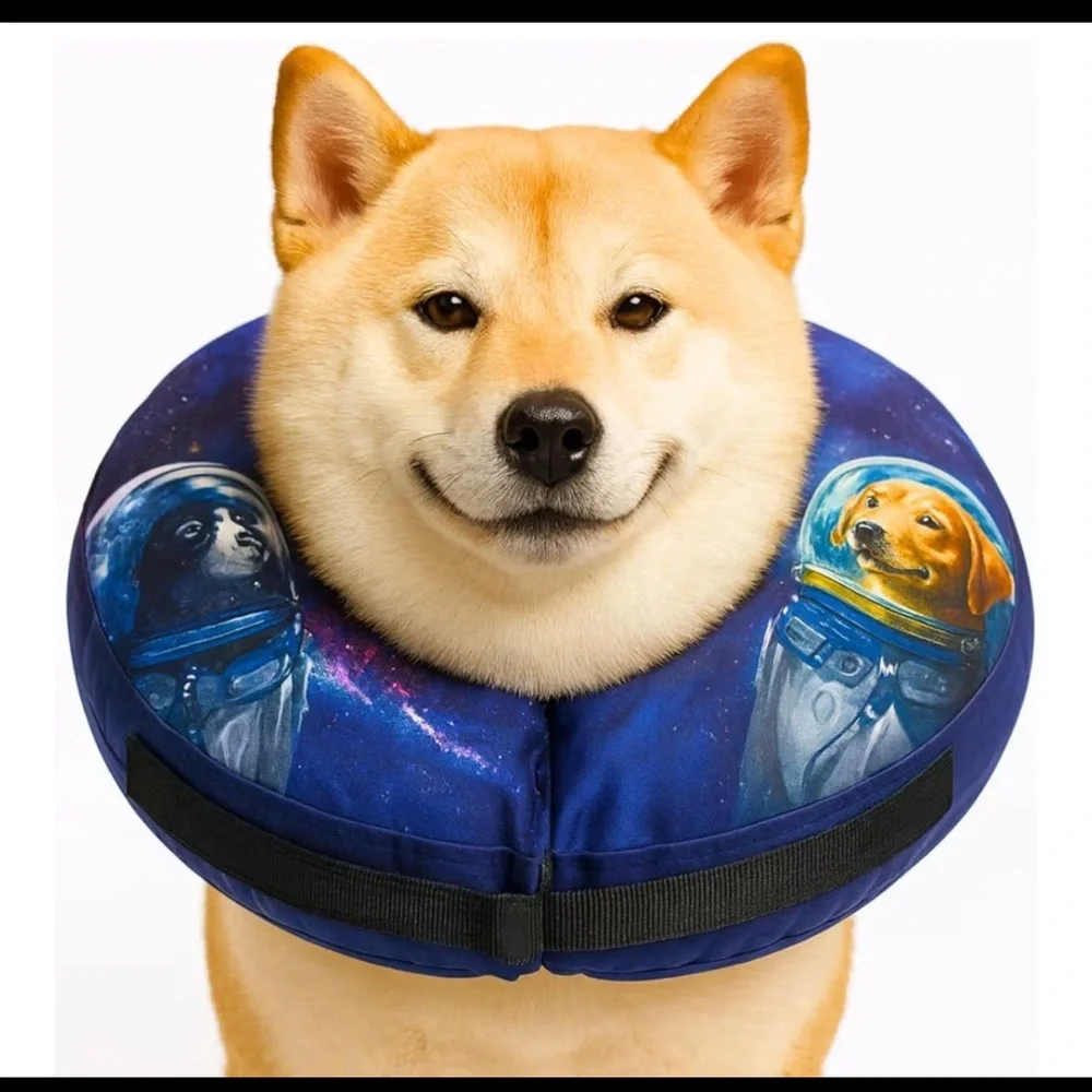 NWT- Soft Inflatable Dog Cone for After Surgery/ LARGE/ Fits 14-17.5 inches
